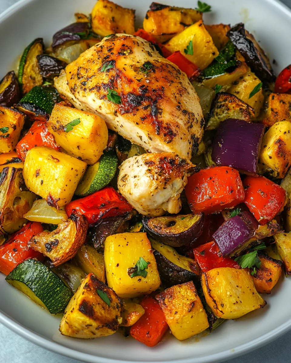 Healthy Roasted Chicken and Veggies
