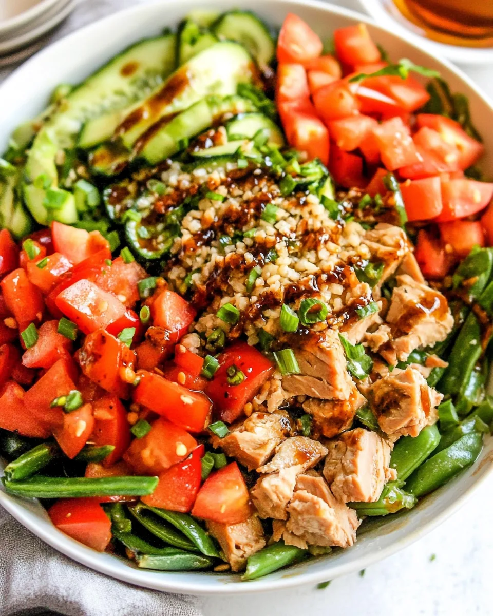 Honey Balsamic Tuna Veggie Bowls