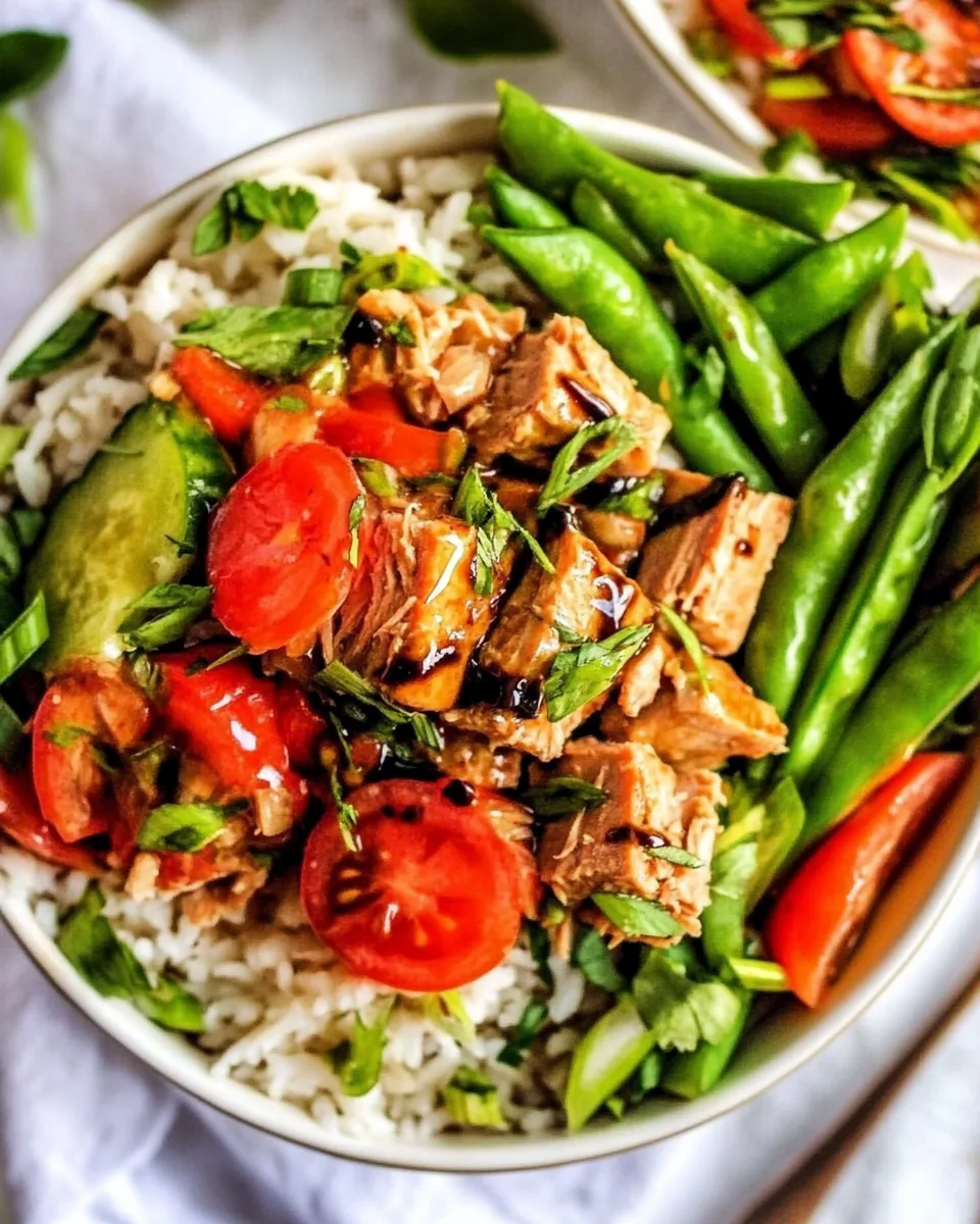 Honey Balsamic Tuna Veggie Bowls