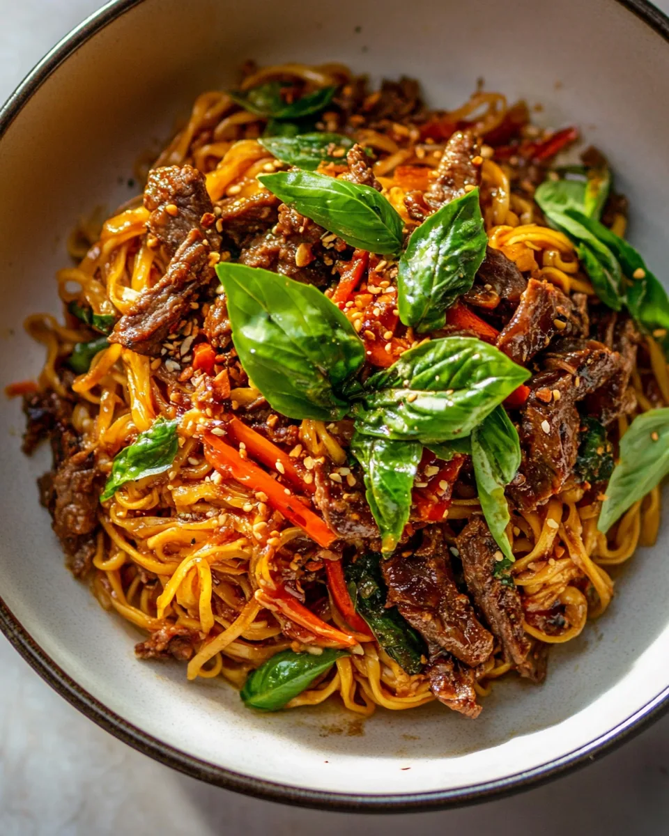 Thai Basil Beef Noodles