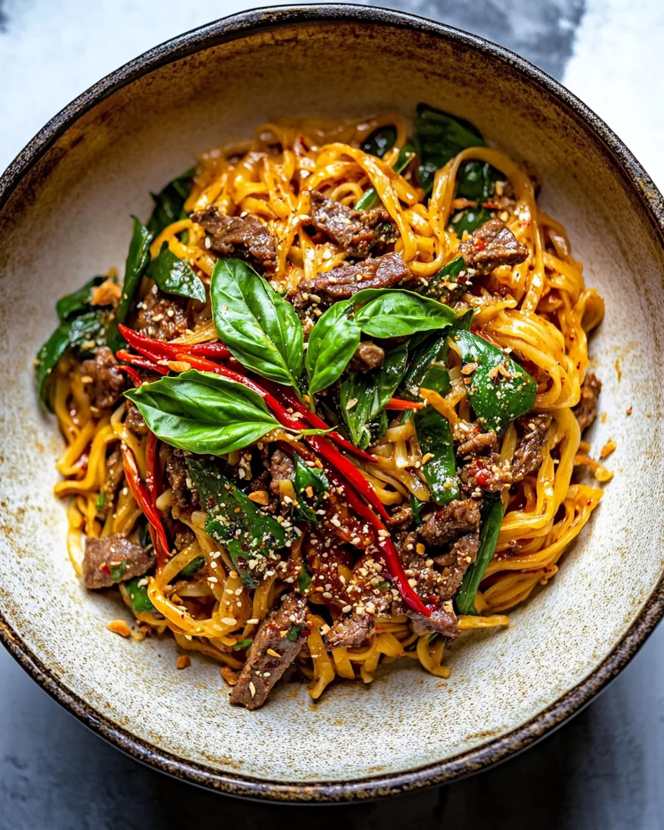 Thai Basil Beef Noodles