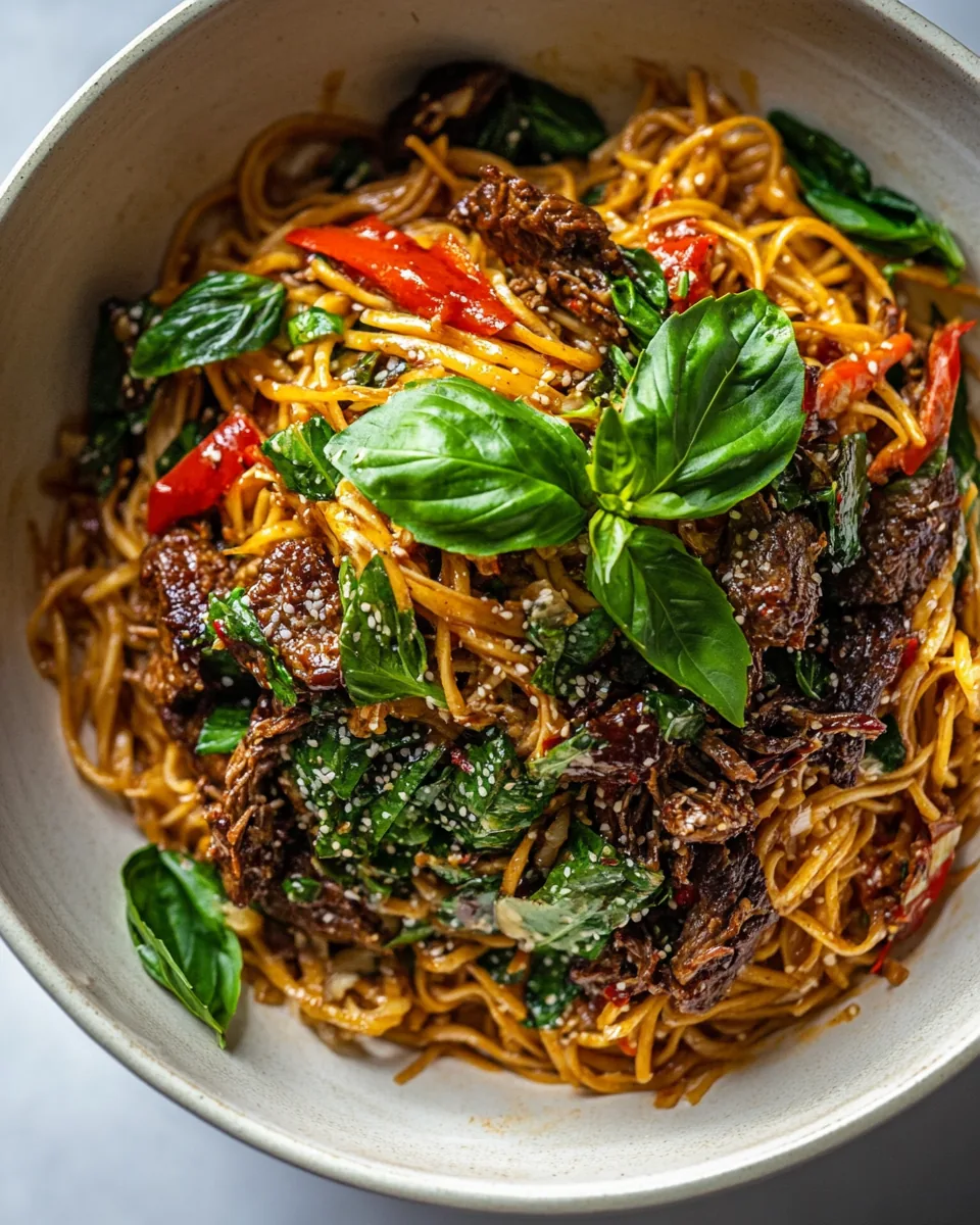 Thai Basil Beef Noodles