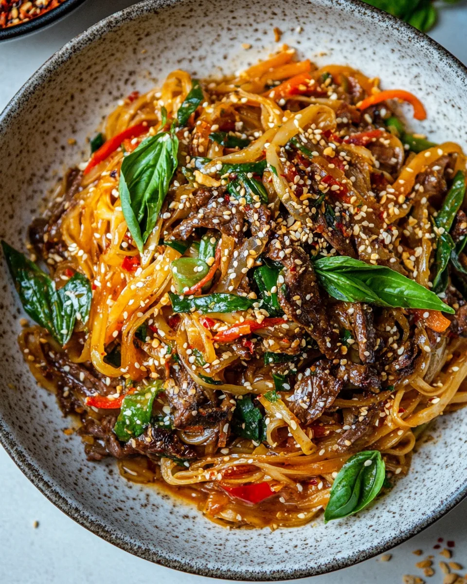 Thai Basil Beef Noodles