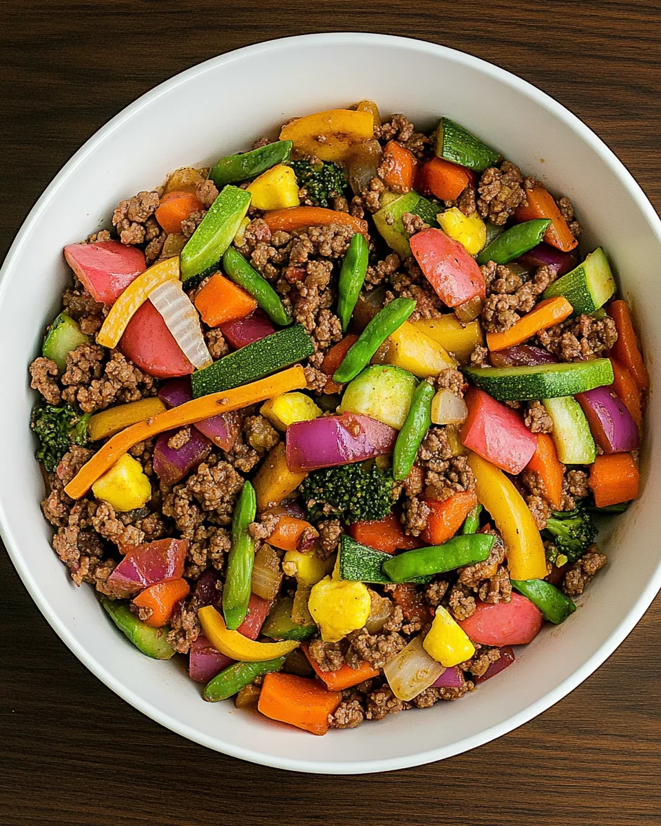 30 Minute Vegetable and Ground Beef Skillet
