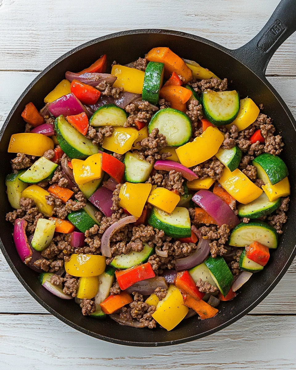 30 Minute Vegetable and Ground Beef Skillet