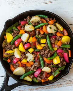 30 Minute Vegetable and Ground Beef Skillet