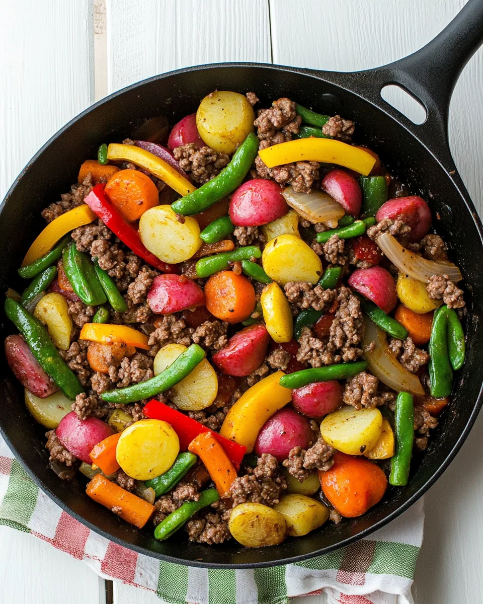 30 Minute Vegetable and Ground Beef Skillet