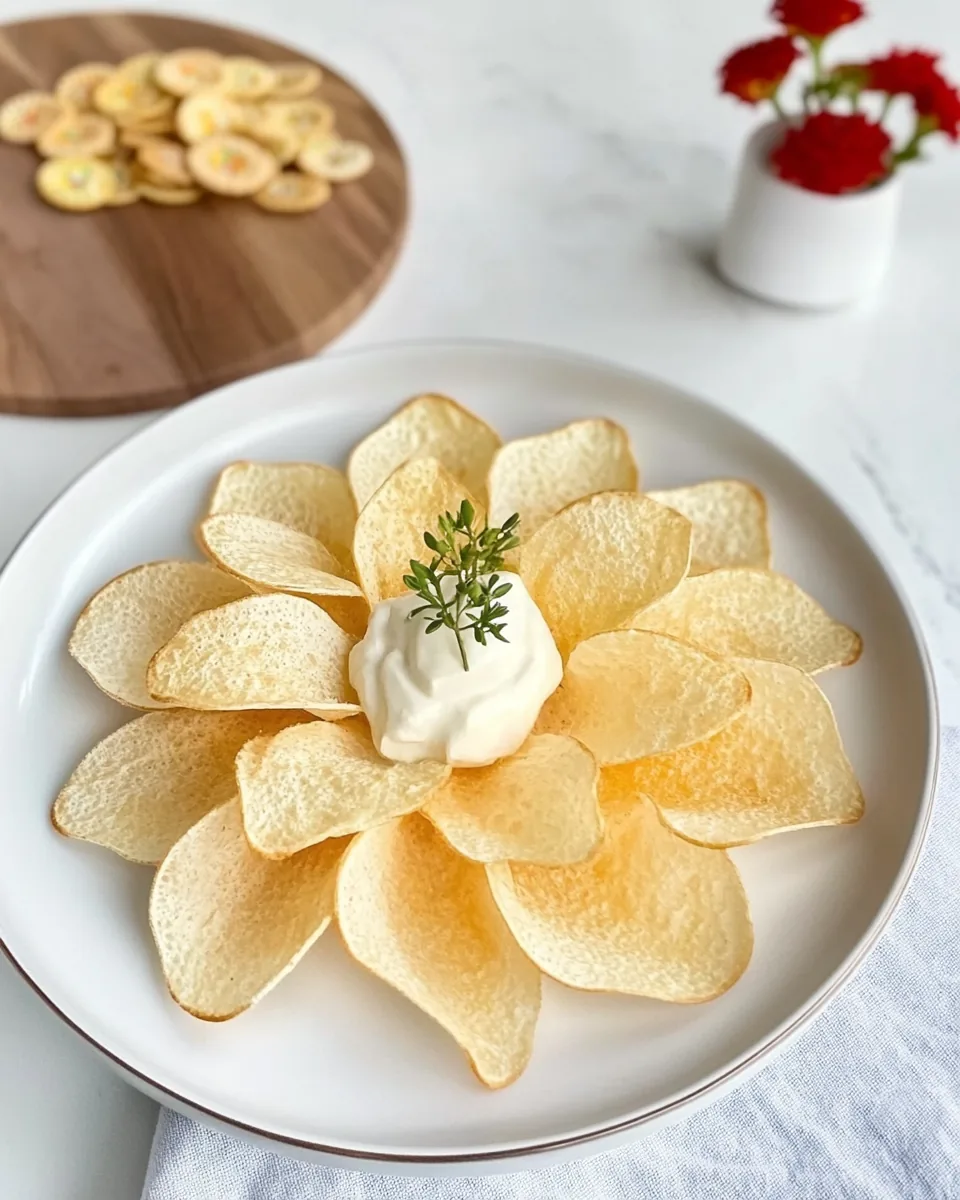 Boursin Cheese and Pringles Flower Appetizer