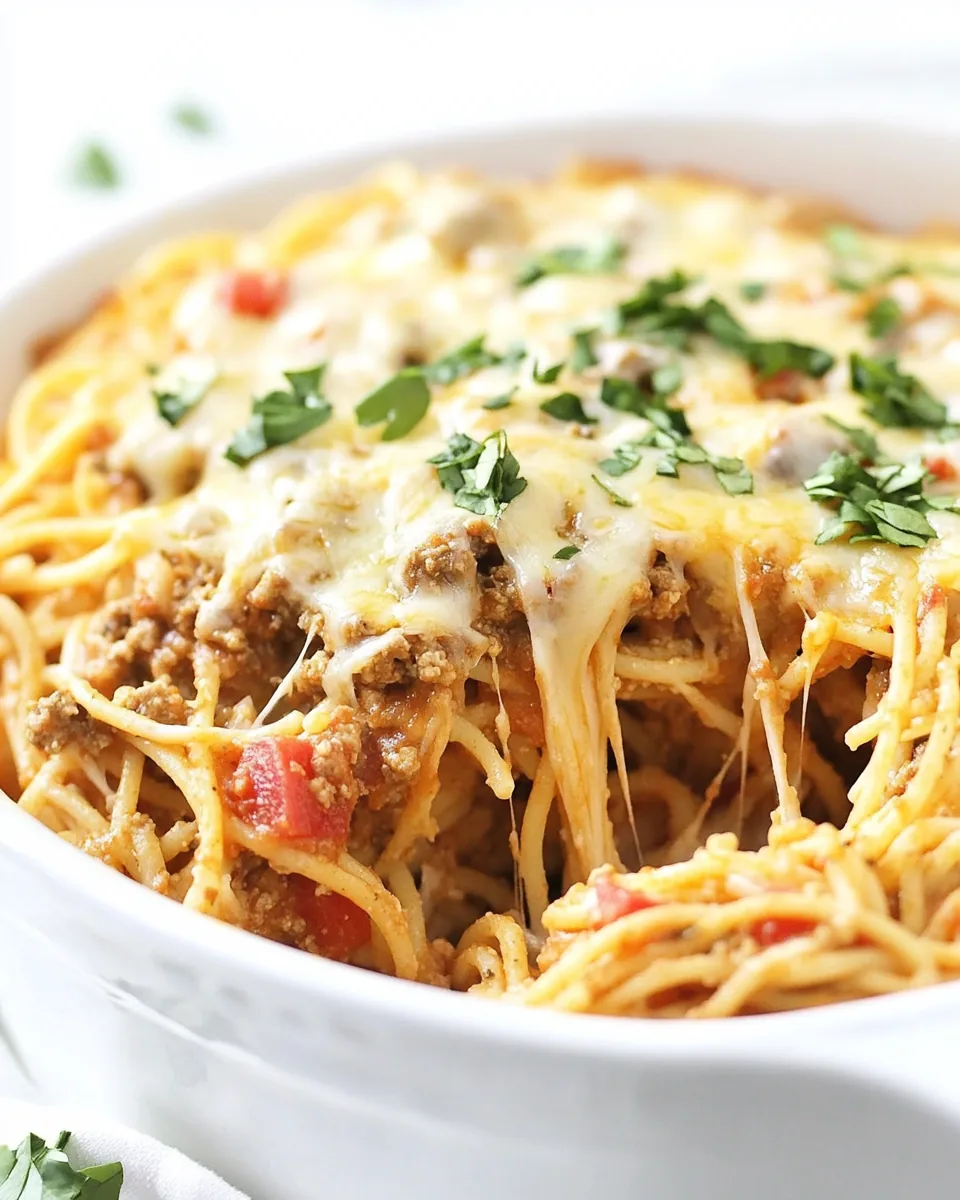 Baked Taco Spaghetti
