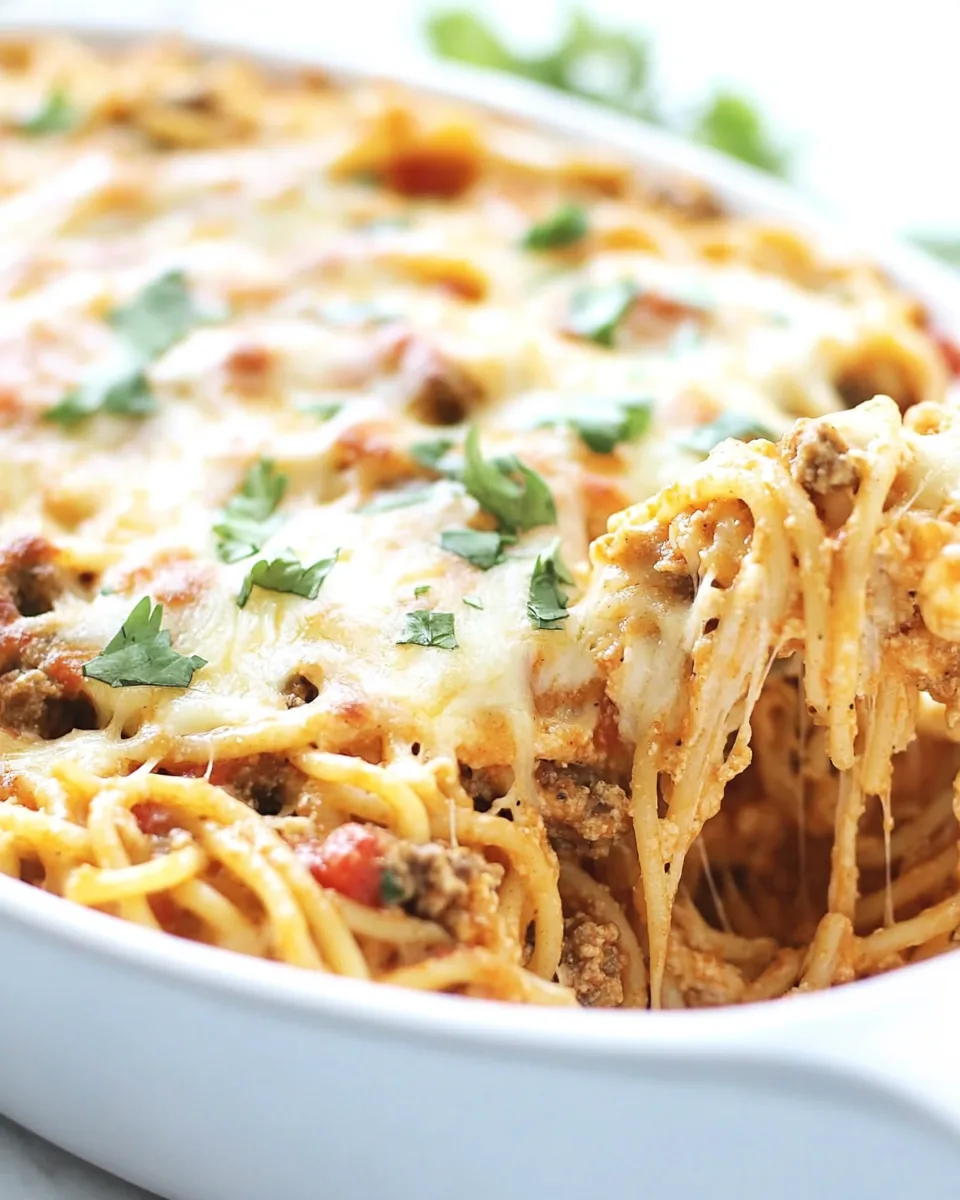 Baked Taco Spaghetti