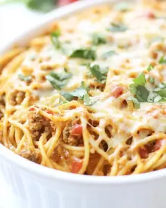Baked Taco Spaghetti