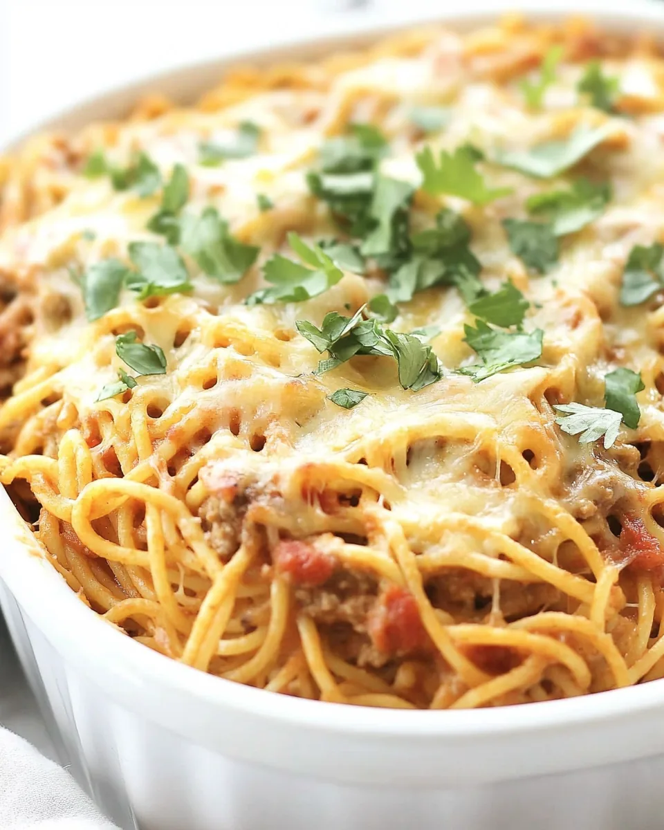 Baked Taco Spaghetti