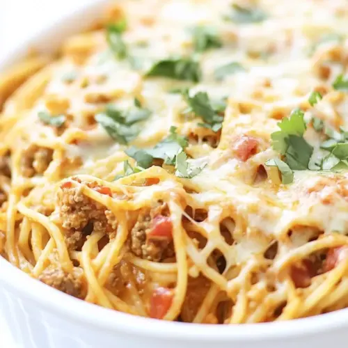 Baked Taco Spaghetti