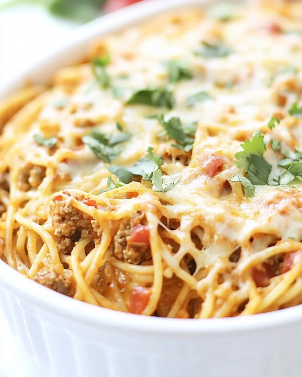 Baked Taco Spaghetti