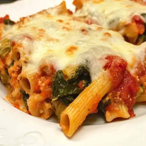 Artichoke Spinach Penne Casserole
