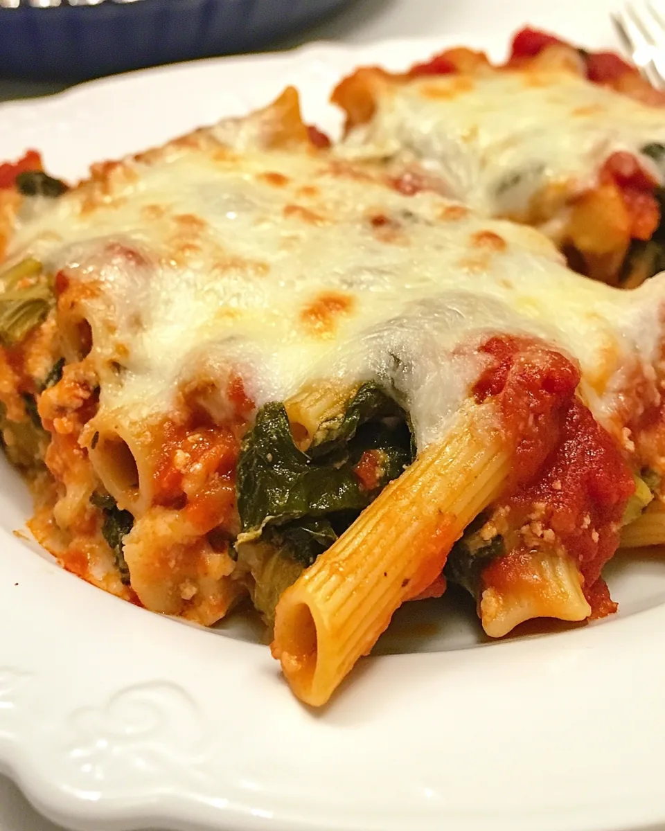 Artichoke Spinach Penne Casserole