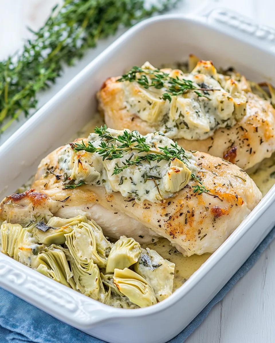 Artichoke and Goat Cheese Stuffed Chicken