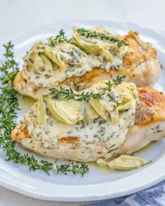 Artichoke and Goat Cheese Stuffed Chicken