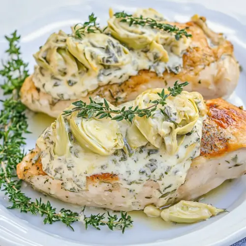 Artichoke and Goat Cheese Stuffed Chicken