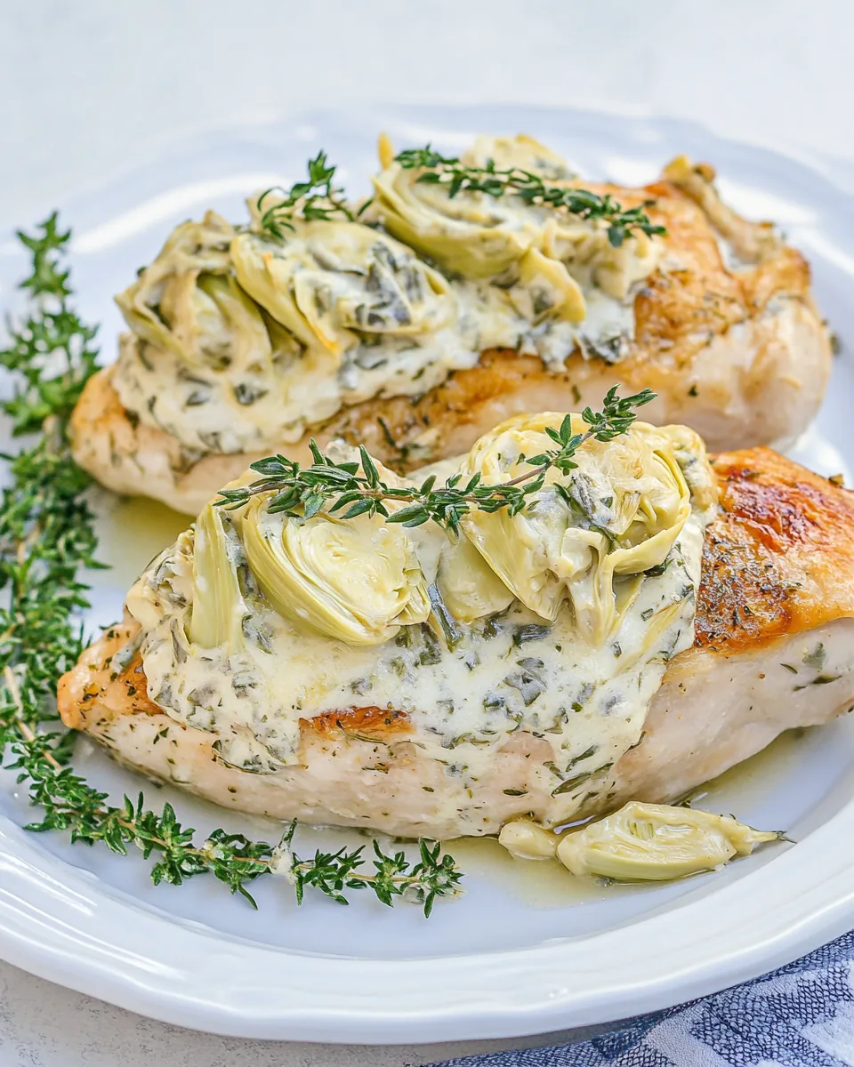 Artichoke and Goat Cheese Stuffed Chicken