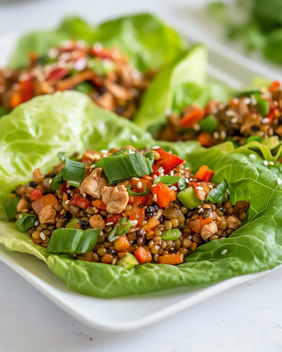 Asian Lentil Lettuce Wraps