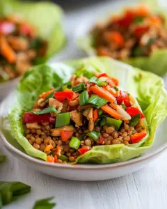 Asian Lentil Lettuce Wraps