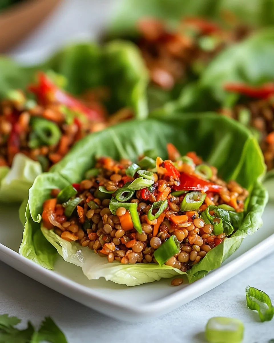 Asian Lentil Lettuce Wraps