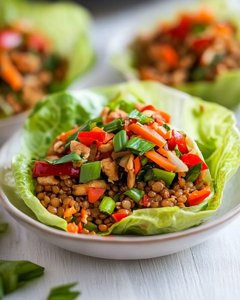 Asian Lentil Lettuce Wraps