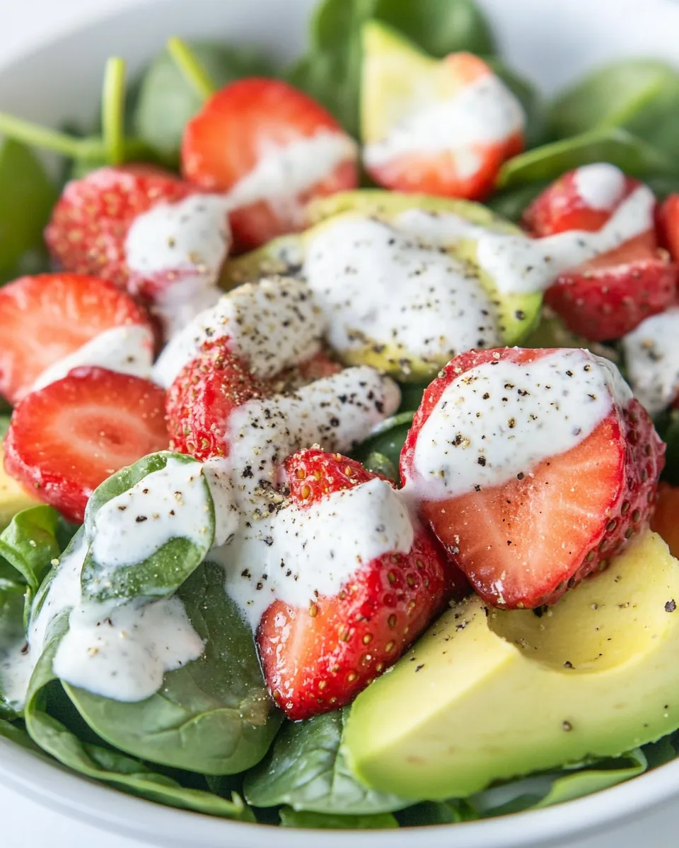 Avocado Strawberry Spinach Salad
