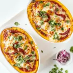 BBQ Chicken Pizza Spaghetti Squash Boats