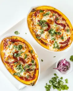 BBQ Chicken Pizza Spaghetti Squash Boats