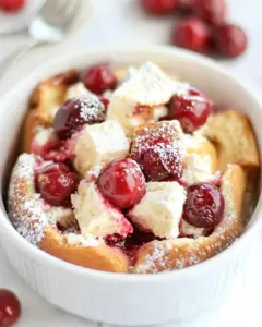 Baked Cherry Cheesecake French Toast Casserole