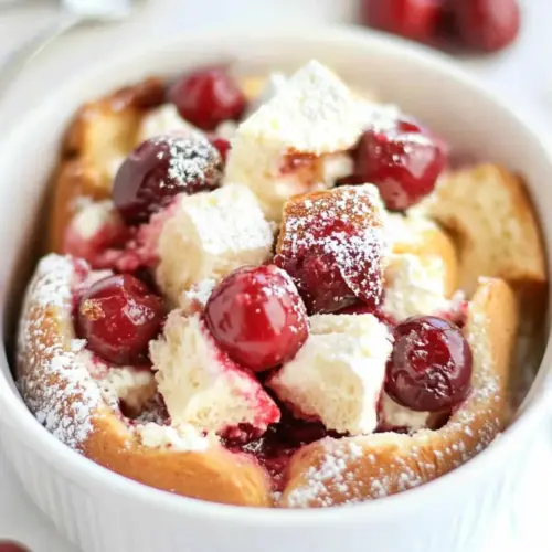 Baked Cherry Cheesecake French Toast Casserole