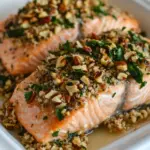Baked Salmon with Honey Mustard and Pecan Panko Crust