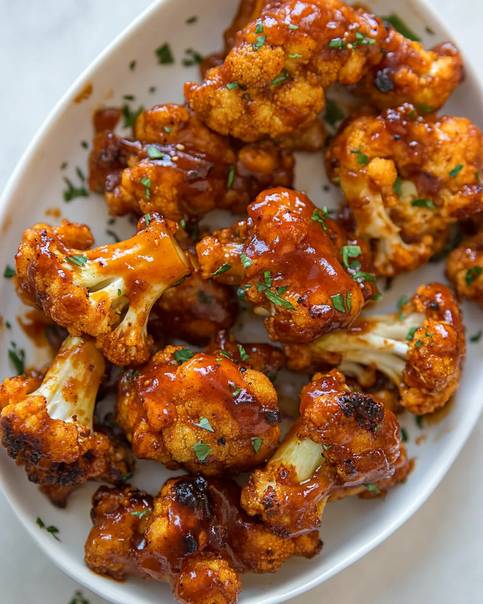 Baked Spicy Honey BBQ Cauliflower Wings