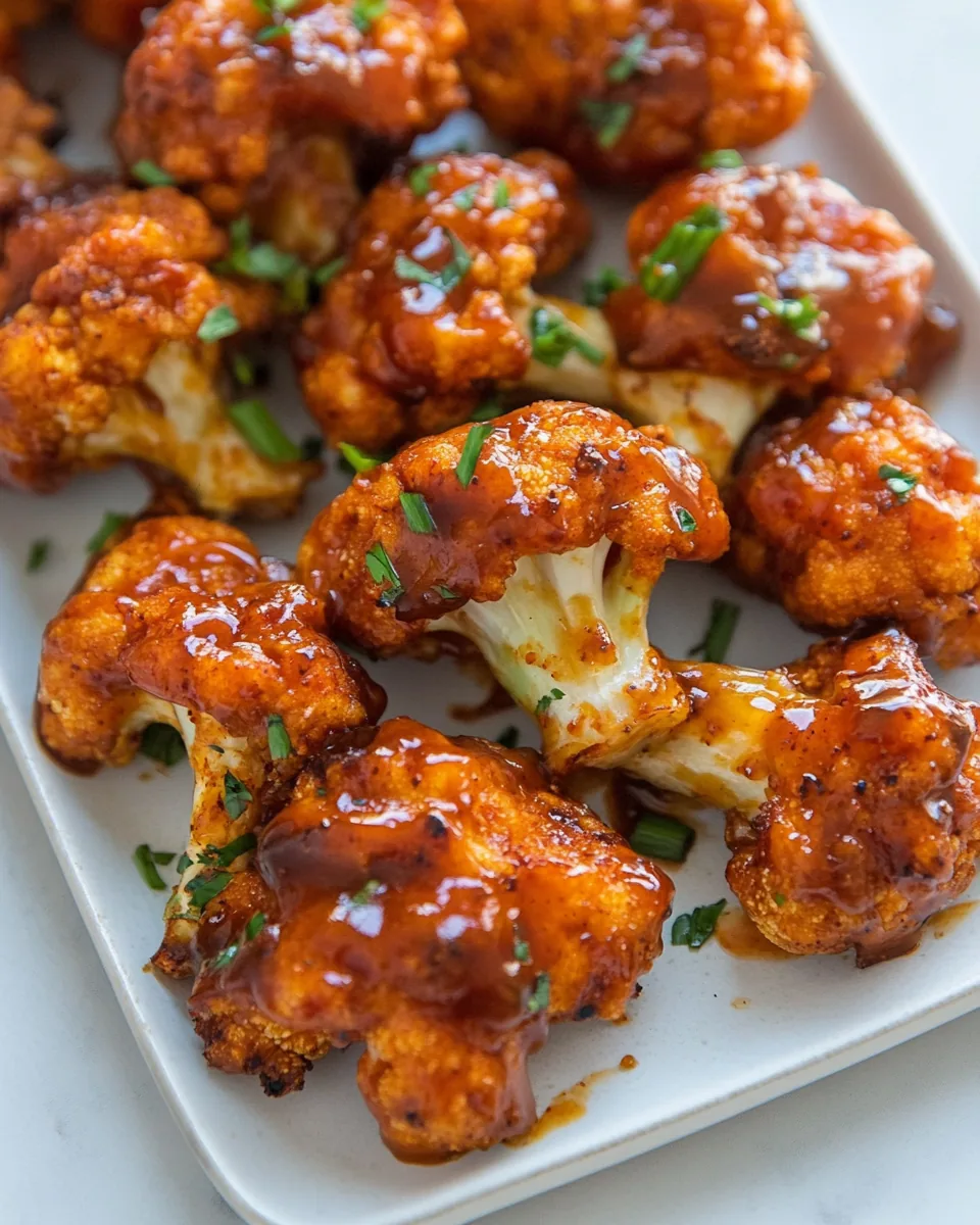 Baked Spicy Honey BBQ Cauliflower Wings