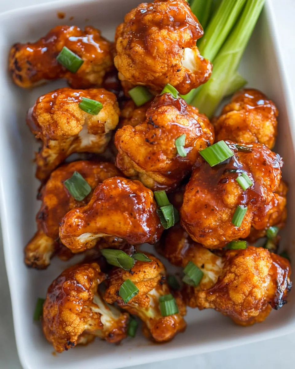 Baked Spicy Honey BBQ Cauliflower Wings