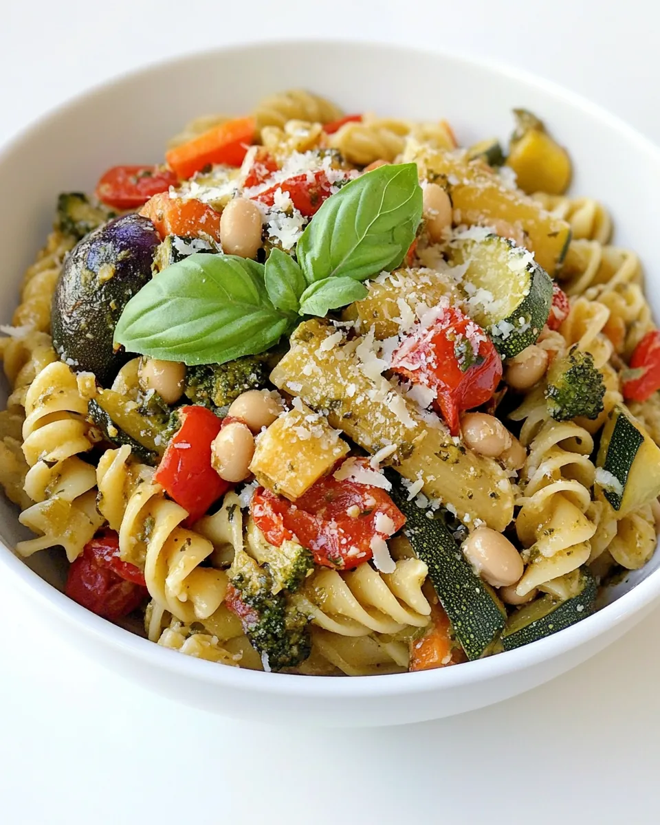 Balsamic Roasted Veggie and White Bean Pasta