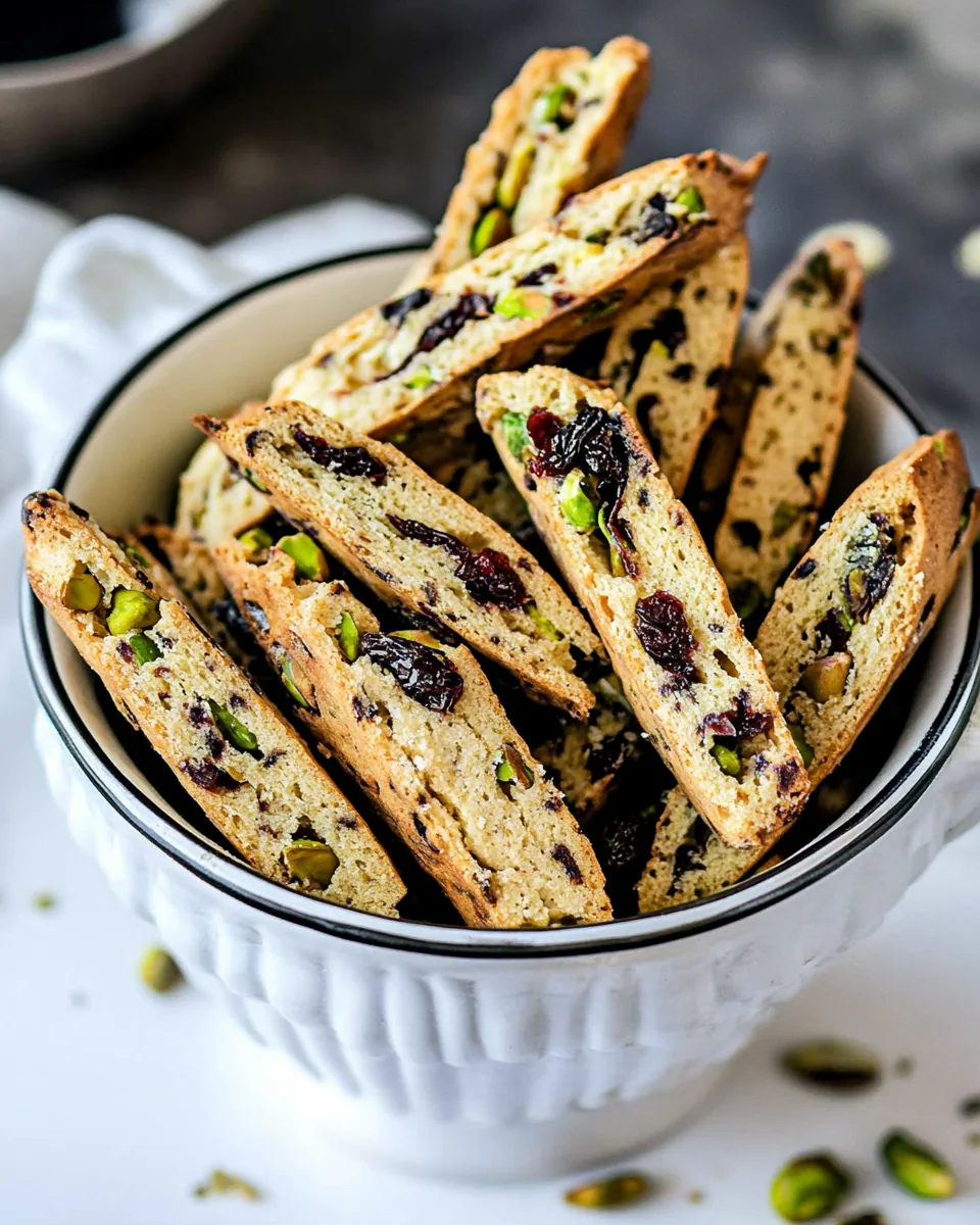Biscotti with Pistachios and Dried Cherries