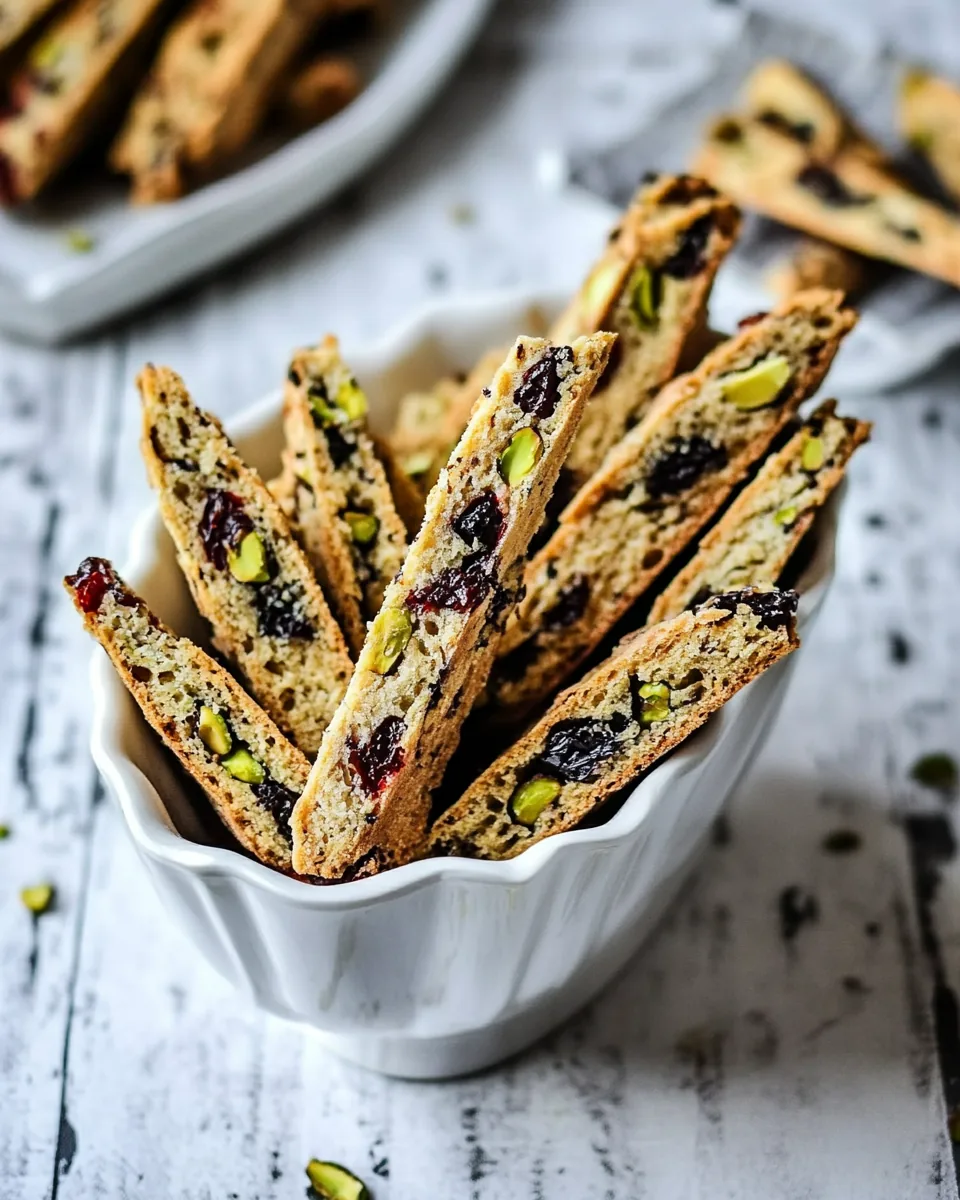 Biscotti with Pistachios and Dried Cherries