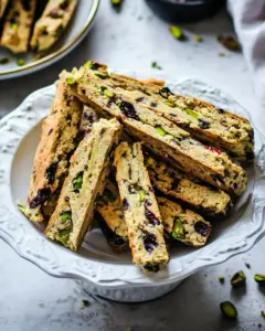 Biscotti with Pistachios and Dried Cherries