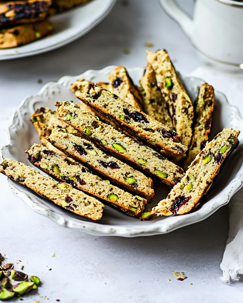 Biscotti with Pistachios and Dried Cherries