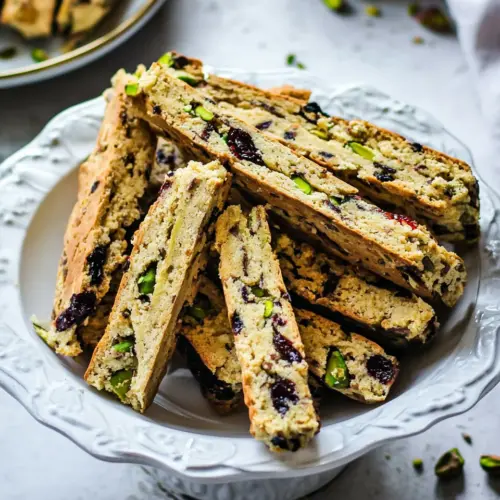 Biscotti with Pistachios and Dried Cherries