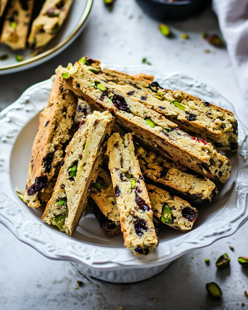 Biscotti with Pistachios and Dried Cherries