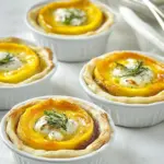 Golden Beet and Goat Cheese Quiches