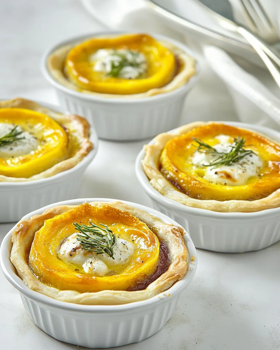 Golden Beet and Goat Cheese Quiches