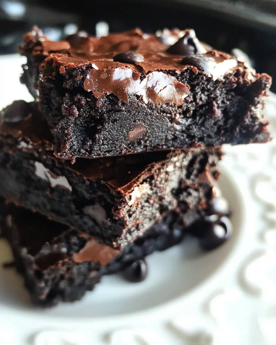 Black Bean Avocado Chocolate Chip Fudge Brownies