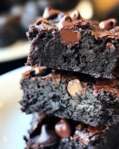 Black Bean Avocado Chocolate Chip Fudge Brownies