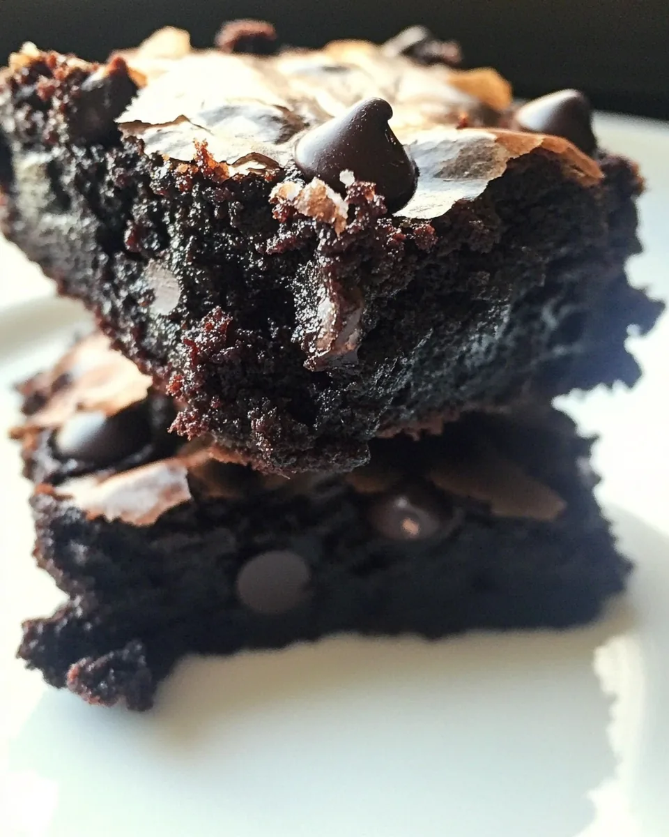 Black Bean Avocado Chocolate Chip Fudge Brownies