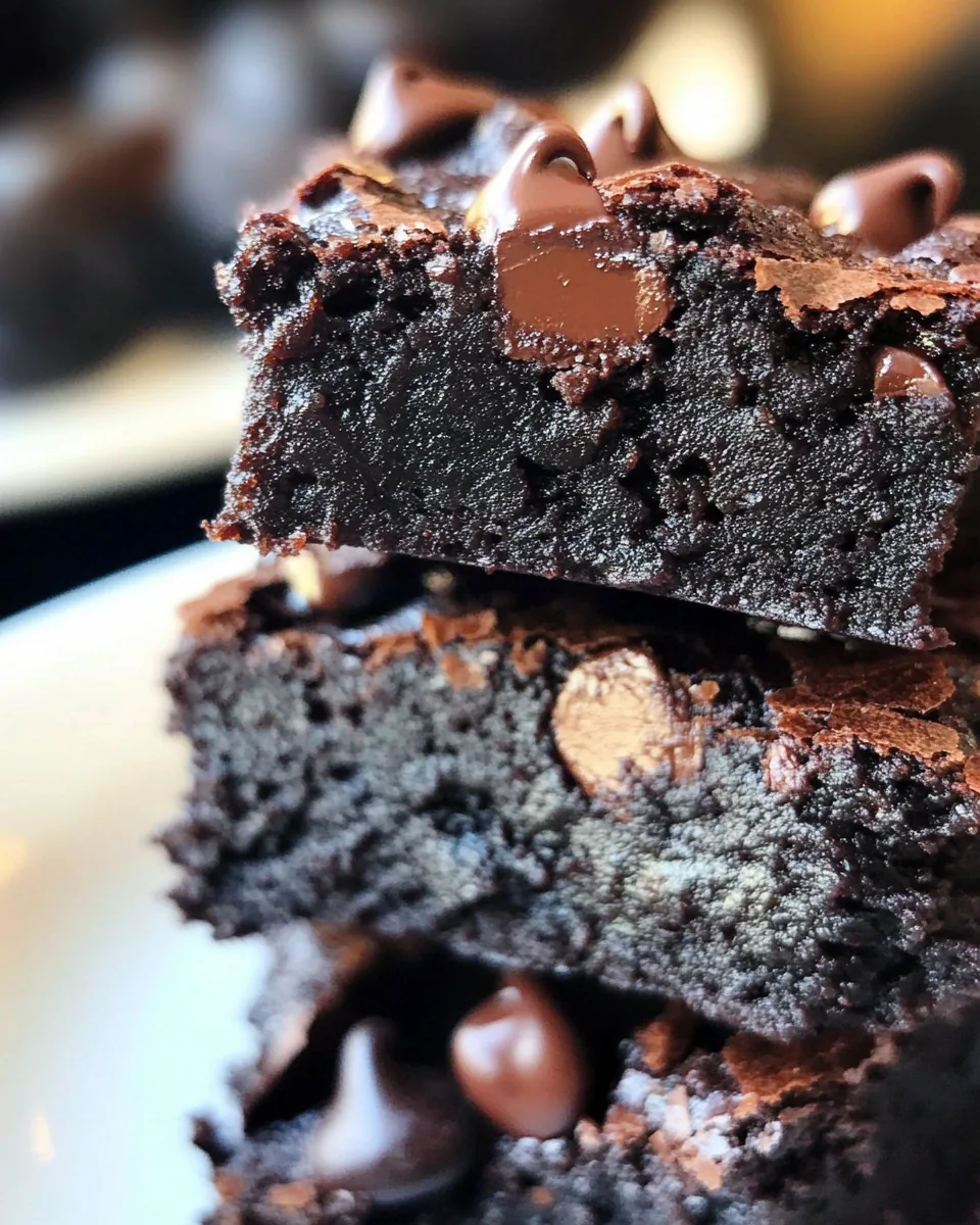 Black Bean Avocado Chocolate Chip Fudge Brownies